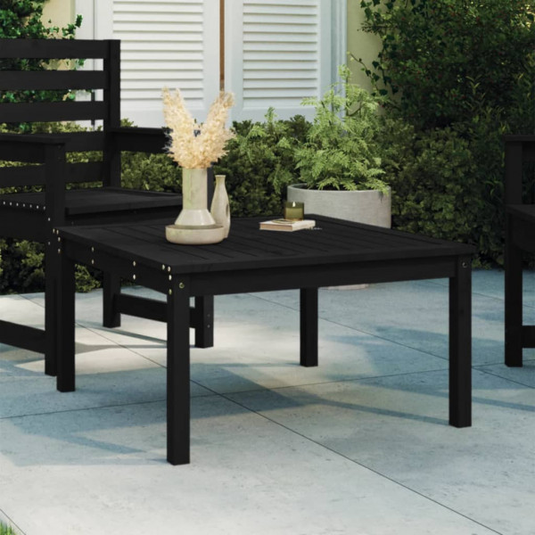 Mesa de jardim madeira maciça pinho preto 82.5x82.5x45 cm D