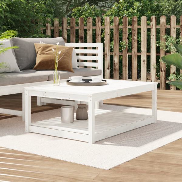 Mesa de jardim de madeira maciça de pinho branco 121x82.5x45 cm D