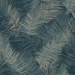DUTCH WALLCOVERINGS Papel de parede Palm oil azul D
