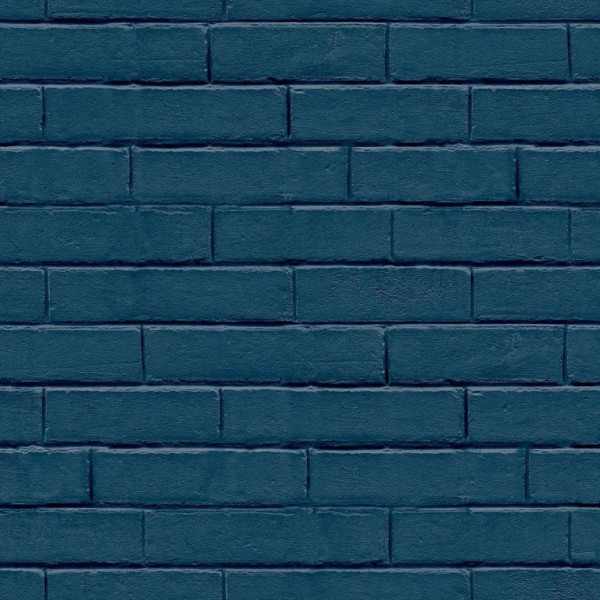 Good Vibes Papel de pared Brick Wall azul D