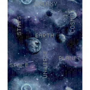 Good Vibes Papel de pared Galaxy Planets and Text negro y morado D