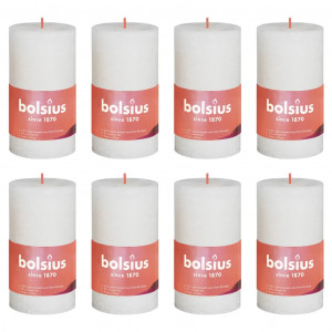 Bolsius Velas rústicas Shine 8 unidades pérola macia 100x50 mm D