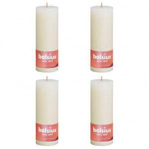 Bolsius Velas rústicas Shine 4 unidades pérola macia 190x68 mm D