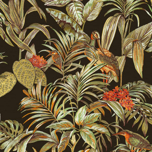 DUTCH WALLCOVERINGS Papel de pared Bird-of-Paradise negro D