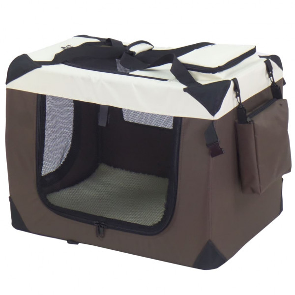 @Pet Transportador para cães de nylon marrom 50x34x36 cm D