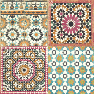 DUTCH WALLCOVERINGS Papel pintado azulejos árabes multicolor D