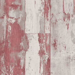 DUTCH WALLCOVERINGS Papel de parede de madeira vermelho e beige D