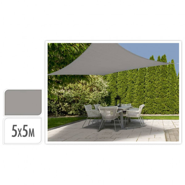 ProGarden Toldo de tela cuadrado gris 5x5 m D