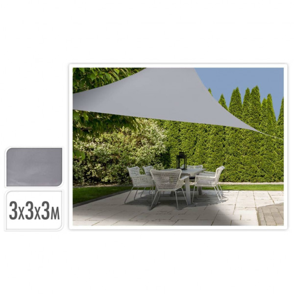 ProGarden Toldo de tecido triangular cinzento 3x3x3 m D