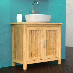 EISL Mueble de lavabo de bambú 67x28x60 cm D