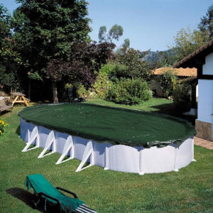 Summer Fun Cubierta de piscina ovalada para invierno PVC verde 625 cm D
