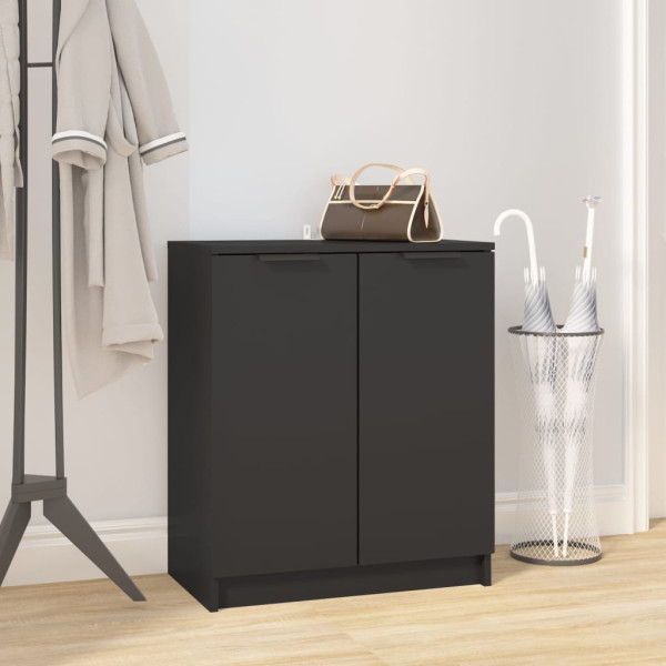 Mueble zapatero madera contrachapada negro 59x35x70 cm D