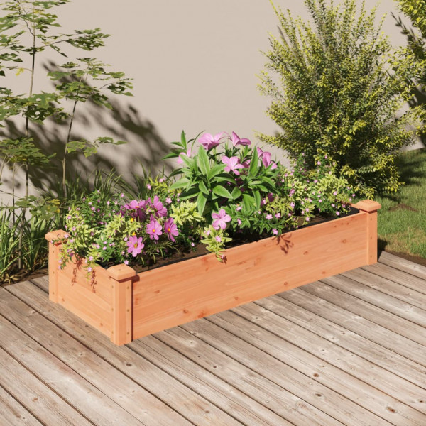 Jardinera arriate forro madera maciza abeto marrón 120x45x25 cm D