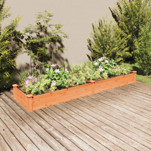 Jardinera arriate con forro madera abeto marrón 240x60x25 cm D