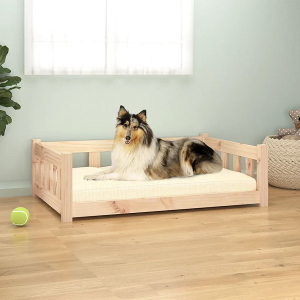 Cama para cães madeira maciça de pinho 95.5x65.5x28 cm D