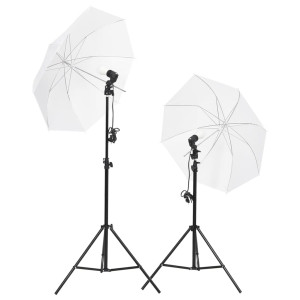 Kit de iluminação de estúdio fotográfico com tripés e guarda-chuvas D