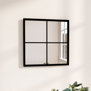 Espejo de pared metal negro 40x40 cm D