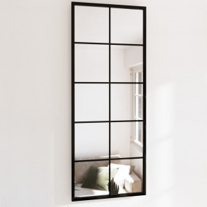 Espejo de pared metal negro 100x40 cm D