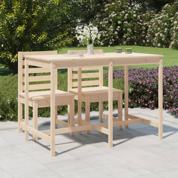 Mesa de jardim em madeira maciça de pinho 159,5x82,5x110 cmcm D