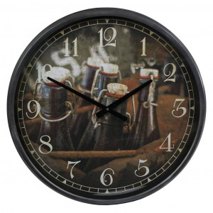 Gifts Amsterdam Reloj de pared Bottles in Crate metal negro 51 cm D