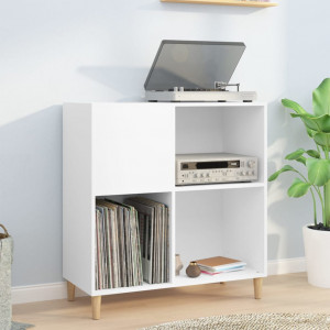 Mueble para discos madera contrachapada blanco 84.5x38x89 cm D