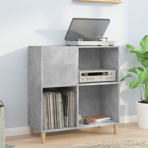 Mueble discos madera contrachapada gris hormigón 84.5x38x89 cm D