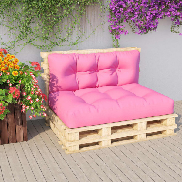 Acessórios para sofá de paletes 2 peças de tecido rosa D