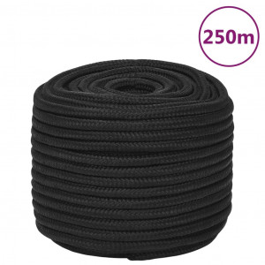 Cordas de barco de polipropileno preto intenso 12 mm 250 m D