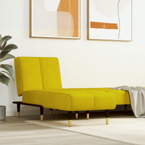 Sofá diván de terciopelo amarillo D