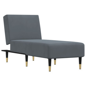 Chaise longue veludo cinzento-escuro H