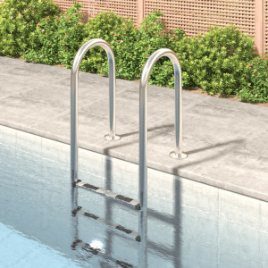 Escada para piscina em aço inox 304 54x38x158 cm D