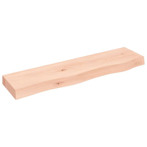 Estante de pared madera maciza de roble sin tratar 80x20x6 cm D