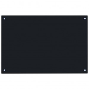 Protección salpicaduras cocina vidrio templado negro 90x60 cm D