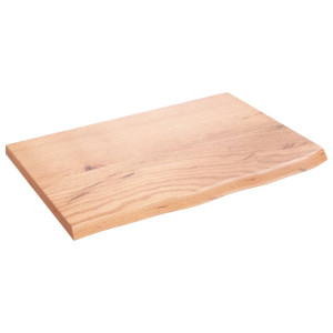 Estante de pared madera de roble tratada marrón claro 60x40x2cm D