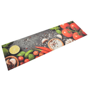 Tapete de cozinha lavável veludo com desenho de legumes 45x150 cm D