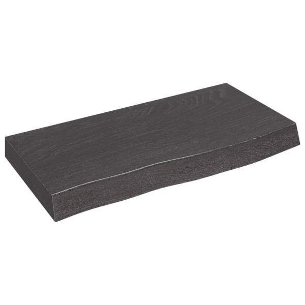 Estante de pared madera de roble tratada gris oscuro 60x30x6 cm D