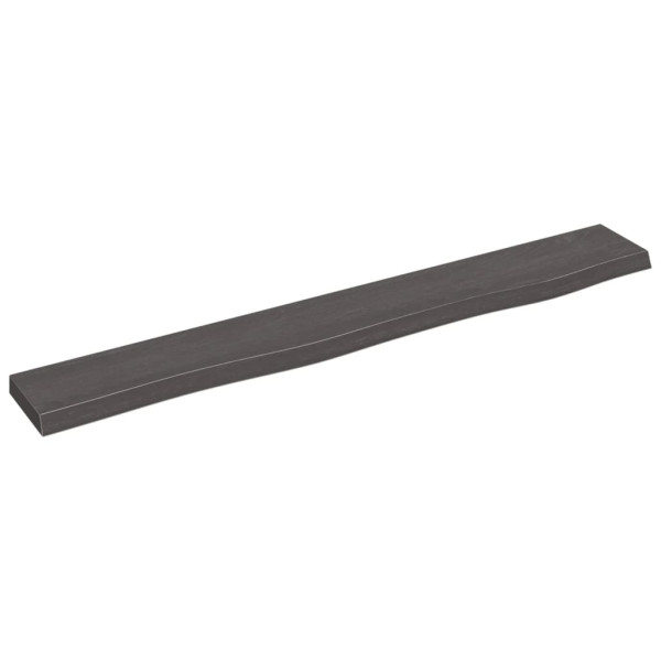 Estante de pared madera de roble tratada gris oscuro 80x10x2 cm D