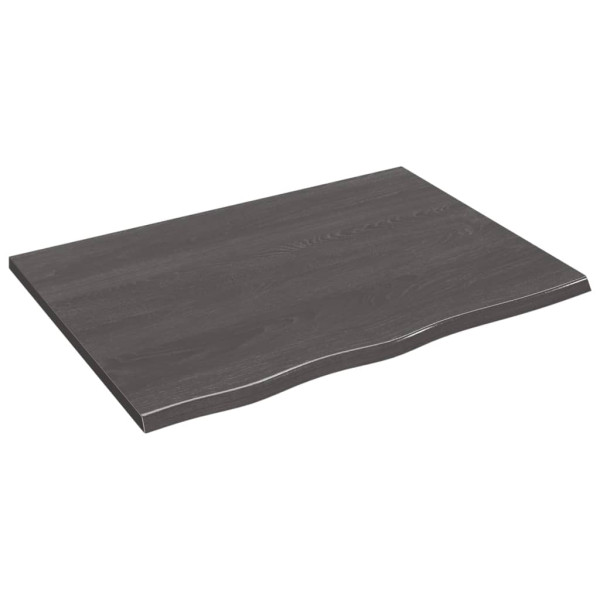 Estante de pared madera de roble tratada gris oscuro 80x60x2 cm D