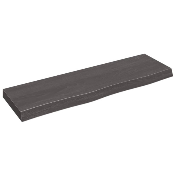 Estante de pared madera de roble tratada gris oscuro 100x30x6cm D