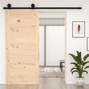 Porta de celeiro madeira maciça pinho 90x1.8x204.5 cm D