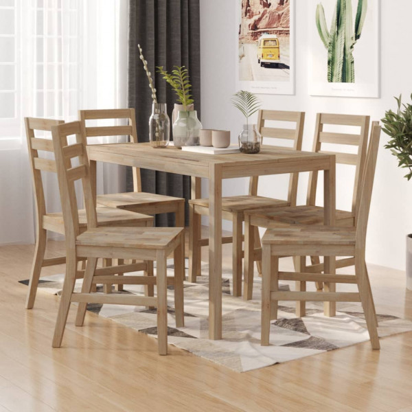 Set de comedor 7 piezas madera maciza de acacia D