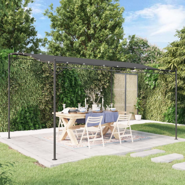 Toldo acero y tela gris antracita 4x3 m 180 g/m² D