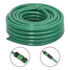 Mangueira de jardim com acessórios de PVC verde 23,5 mm 10 m D