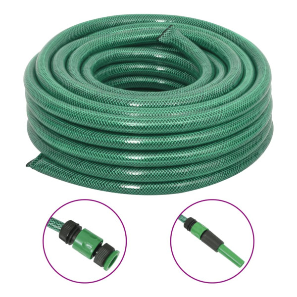 Mangueira de jardim com acessórios em PVC verde 23,5 mm 50 m D