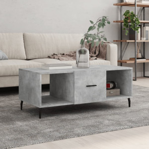 Mesa de centro madera contrachapada gris hormigón 102x50x40 cm D