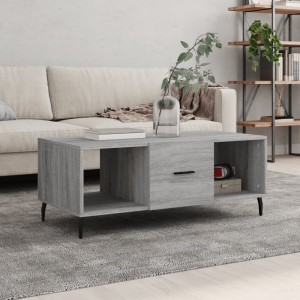 Mesa de centro madera contrachapada gris Sonoma 102x50x40 cm D