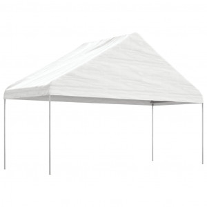 Cenador con techo polietileno blanco 5.88x2.23x3.75 m D
