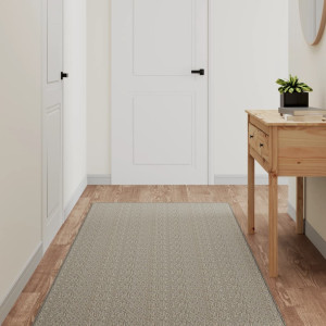 Alfombra de pasillo con aspecto de sisal gris taupe 80x250 cm D