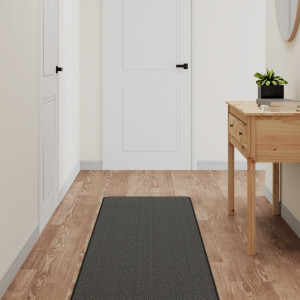 Tapete de entrada estilo sisal cinza antracite 50x150 cm D