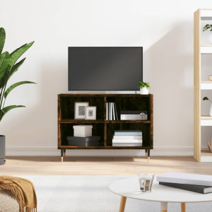 Mueble de TV madera de ingeniería roble ahumado 69.5x30x50 cm D